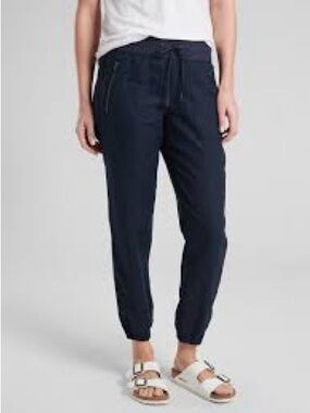 Athleta Black Cabo Linen Joggers 4
